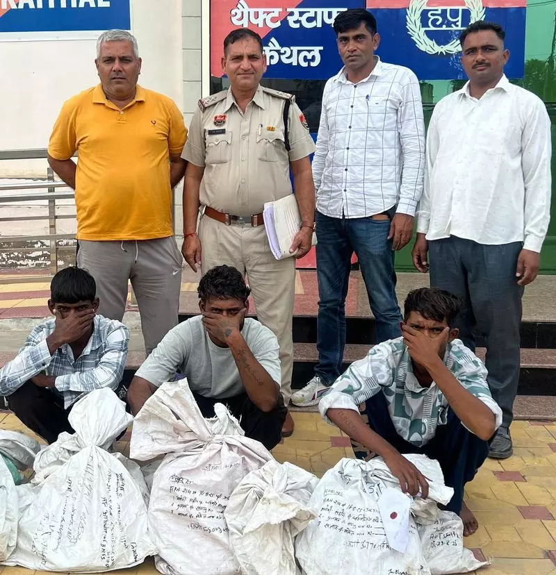 Haryana : खेतों से तार चोरी करने के आरोप में तीन गिरफ्तार, न्यायिक हिरासत में भेजा गया Haryana : खेतों से तार चोरी करने के आरोप में तीन गिरफ्तार, न्यायिक हिरासत में भेजा गया