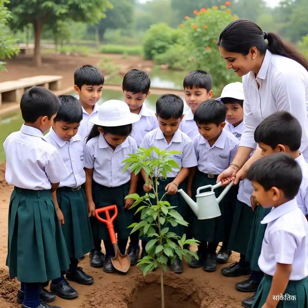 पर्यावरण संरक्षण की सशक्त पहल, भाटागांव स्कूल में 700 पौधे रोप गए पर्यावरण संरक्षण की सशक्त पहल, भाटागांव स्कूल में 700 पौधे रोप गए