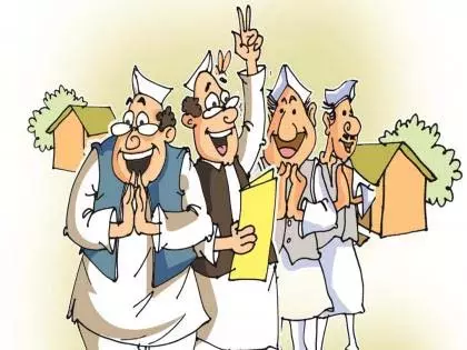 नेताओं के शामिल होने से उत्सव का माहौल; बैनर और मेहराबों से चेहरे चमके नेताओं के शामिल होने से उत्सव का माहौल; बैनर और मेहराबों से चेहरे चमके