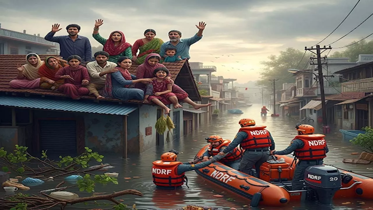 बाढ़ में फंसे 12 लोग, प्रशासन ने बचाव कार्य शुरू किया बाढ़ में फंसे 12 लोग, प्रशासन ने बचाव कार्य शुरू किया