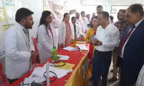 मंदिर परिसर में स्वास्थ्य मेला का हुआ आयोजन