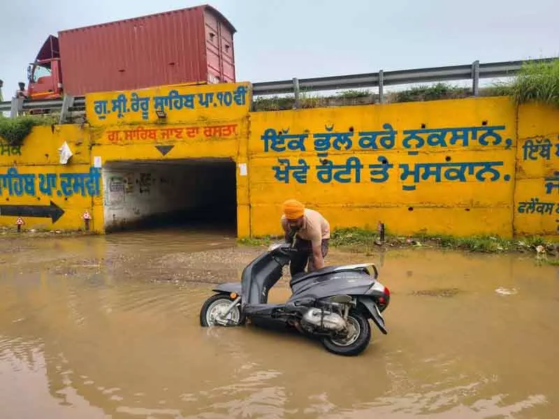 Sahnewal सर्विस लेन उपेक्षा की तस्वीर Sahnewal सर्विस लेन उपेक्षा की तस्वीर