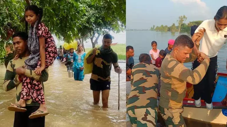 Punjab बाढ़ संकट: रावी नदी उफान पर, अमृतसर में 1988 के बाद सबसे भीषण बाढ़ Punjab बाढ़ संकट: रावी नदी उफान पर, अमृतसर में 1988 के बाद सबसे भीषण बाढ़