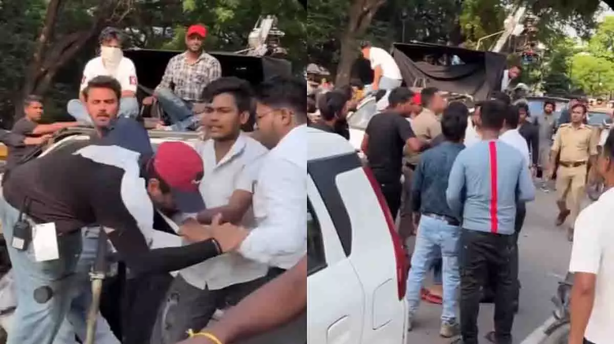 Ayushman Khurana की फिल्म की शूटिंग में हंगामा, पुलिस ने संभाला मामला Ayushman Khurana की फिल्म की शूटिंग में हंगामा, पुलिस ने संभाला मामला