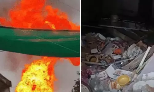 दो मंजिला इमारत में गैस रिफिलिंग के दौरान LPG सिलेंडर फटने से तीन लोग घायल
