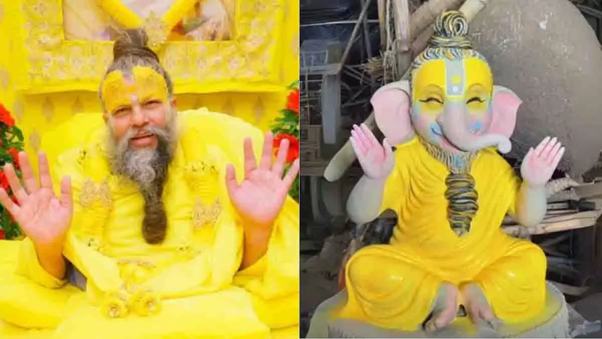 MP के कलाकार ने प्रेमानंद महाराज से प्रेरित होकर बनाई गणेश प्रतिमा MP के कलाकार ने प्रेमानंद महाराज से प्रेरित होकर बनाई गणेश प्रतिमा