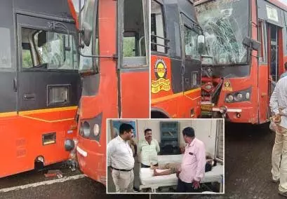 Pune बस दुर्घटना: मुलशी में दो एसटी बसों की टक्कर, 10 घायल Pune बस दुर्घटना: मुलशी में दो एसटी बसों की टक्कर, 10 घायल