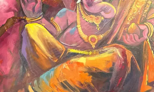 Jind: जींद गणपति महोत्सव में 11 फुट की लाइव पेंटिंग Jind: जींद गणपति महोत्सव में 11 फुट की लाइव पेंटिंग