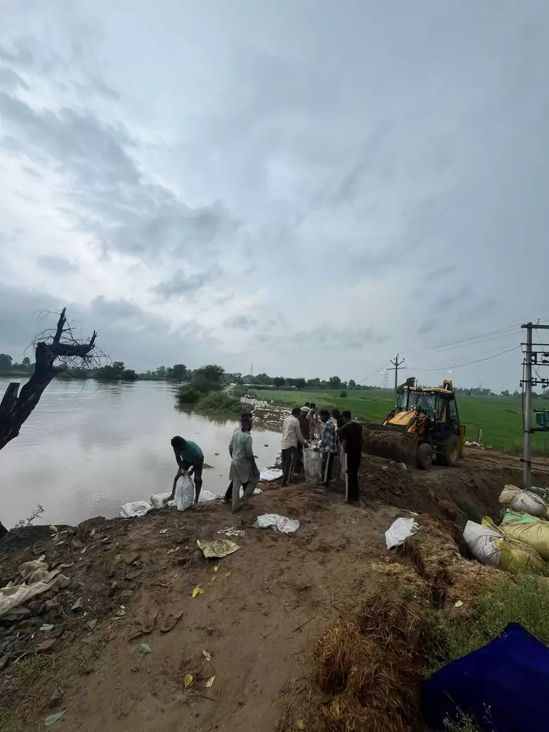 घग्गर नदी खतरे के निशान को पार कर गई, Sirsa में बाढ़ का खतरा घग्गर नदी खतरे के निशान को पार कर गई, Sirsa में बाढ़ का खतरा