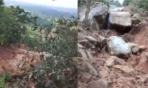 बस्तर में भारी बारिश से सरगीगुड़ा में बड़ा भूस्खलन, 500 मीटर पहाड़ हुआ समतल, बड़ा हादसा टला बस्तर में भारी बारिश से सरगीगुड़ा में बड़ा भूस्खलन, 500 मीटर पहाड़ हुआ समतल, बड़ा हादसा टला