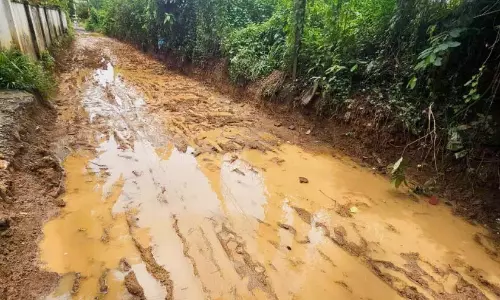 कीचड़ ही कीचड़; एडम्परम्बा रोड पर यातायात बाधित कीचड़ ही कीचड़; एडम्परम्बा रोड पर यातायात बाधित