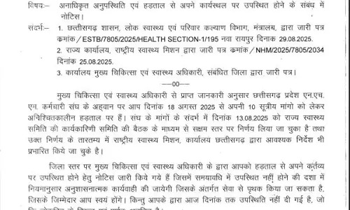 आज ड्यूटी पर नहीं लौटने वाले NHM कर्मचारियों की नौकरी खतरे में आज ड्यूटी पर नहीं लौटने वाले NHM कर्मचारियों की नौकरी खतरे में