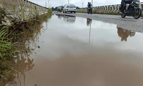 Harihar : तुंगभद्रा पुल पर जमा बारिश का पानी