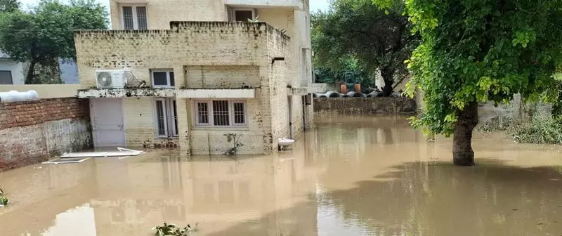 Haryana : हिसार के गांवों में खेत जलमग्न, बाढ़ का पानी बस्तियों में घुसा Haryana : हिसार के गांवों में खेत जलमग्न, बाढ़ का पानी बस्तियों में घुसा