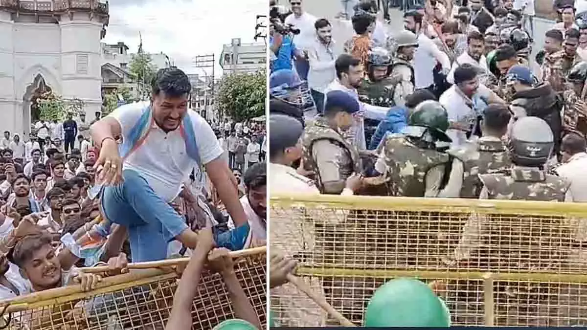 जबलपुर में NSUI का जोरदार विरोध, 50+ कार्यकर्ता हिरासत में जबलपुर में NSUI का जोरदार विरोध, 50+ कार्यकर्ता हिरासत में