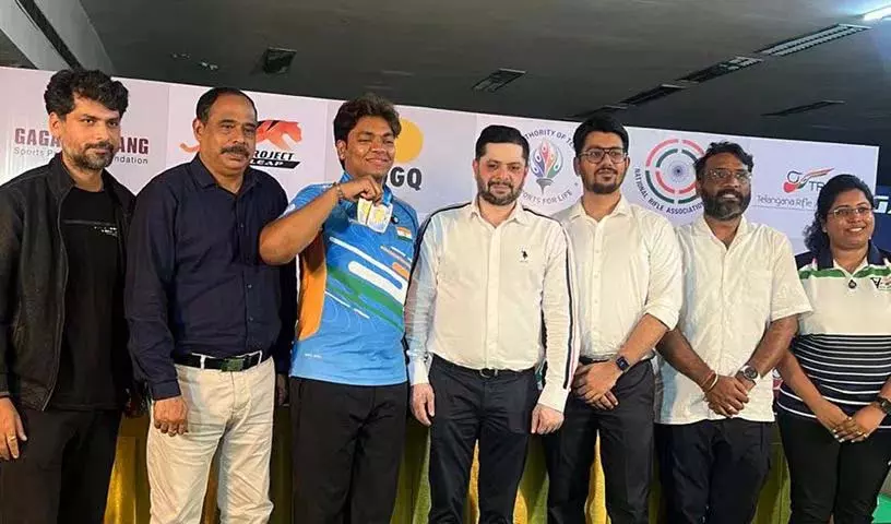 Telangana राइफल एसोसिएशन ने एशियाई निशानेबाजी चैंपियनशिप के पदक विजेताओं को सम्मानित किया Telangana राइफल एसोसिएशन ने एशियाई निशानेबाजी चैंपियनशिप के पदक विजेताओं को सम्मानित किया