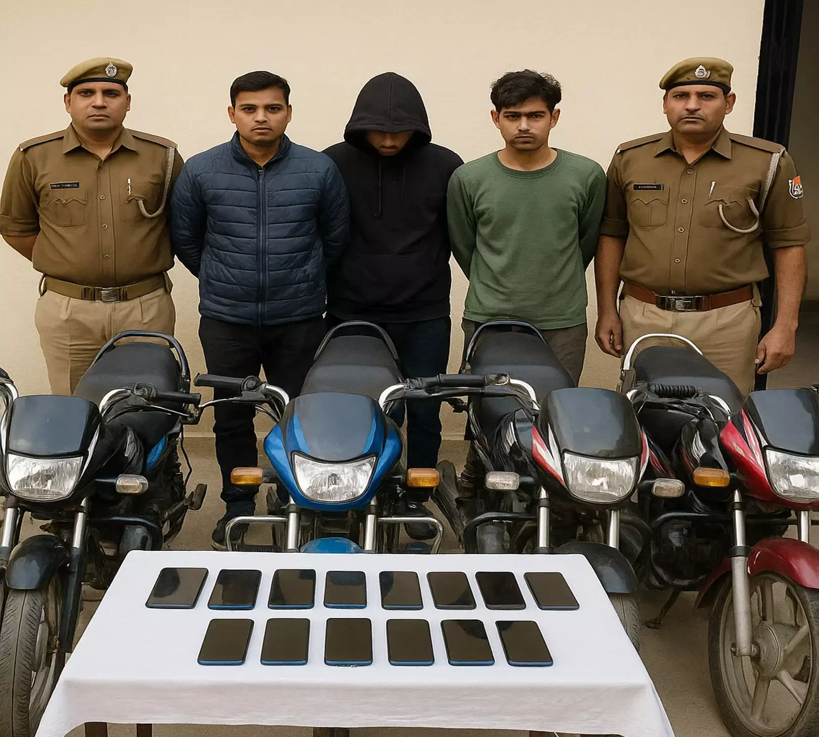वाहन और मोबाइल चोरी करने वाले गिरोह का पर्दाफाश, 6 बाइक और 8 मोबाइल बरामद वाहन और मोबाइल चोरी करने वाले गिरोह का पर्दाफाश, 6 बाइक और 8 मोबाइल बरामद