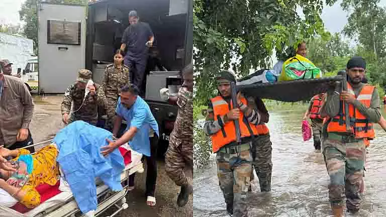 Punjab : सेना ने गर्भवती महिला और बुजुर्ग मरीज को सुरक्षित निकाला Punjab : सेना ने गर्भवती महिला और बुजुर्ग मरीज को सुरक्षित निकाला
