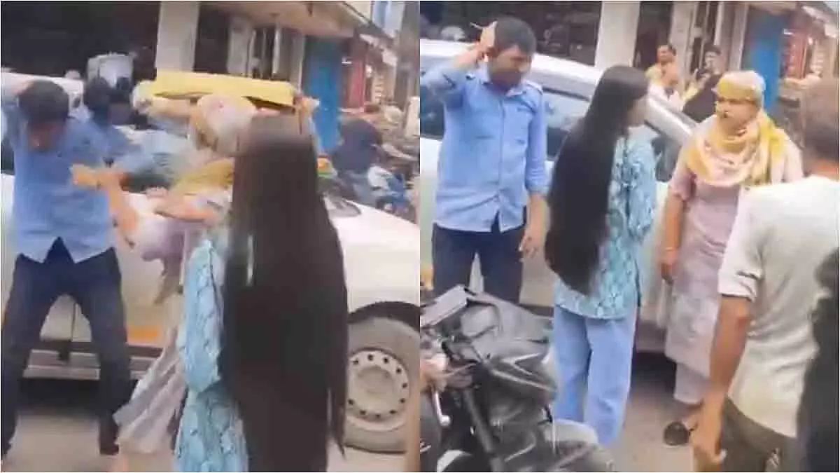Ghaziabad: स्कूटर की टक्कर के बाद महिला ने कैब ड्राइवर को पीटा Ghaziabad: स्कूटर की टक्कर के बाद महिला ने कैब ड्राइवर को पीटा