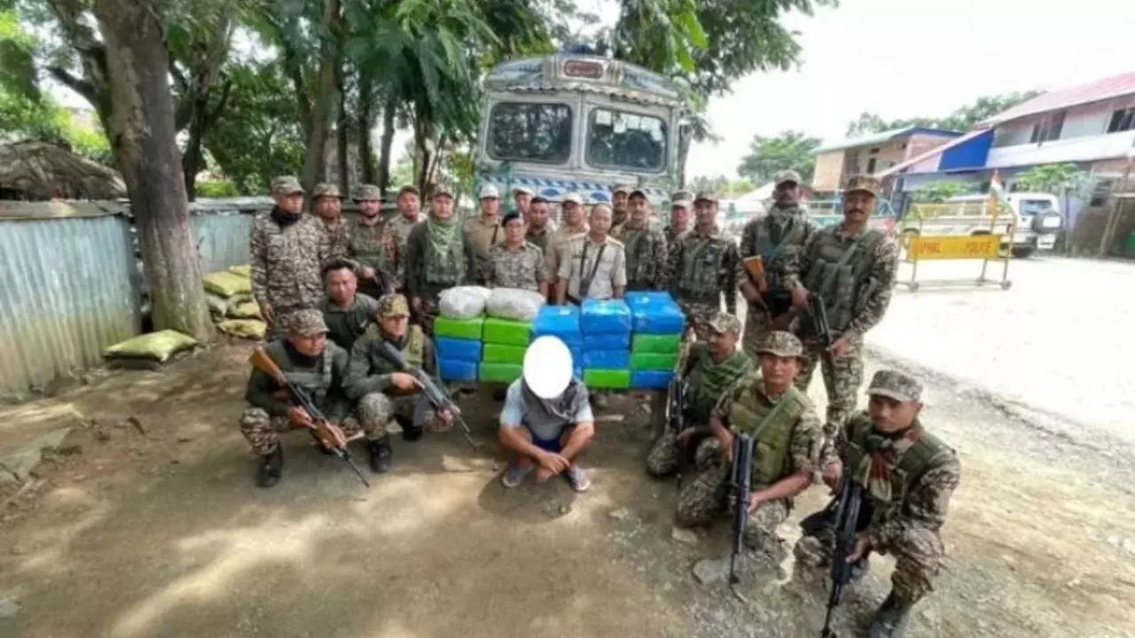 Manipur के इंफाल पश्चिम जिले में 184 किलोग्राम गांजा जब्त, 1 गिरफ्तार Manipur के इंफाल पश्चिम जिले में 184 किलोग्राम गांजा जब्त, 1 गिरफ्तार
