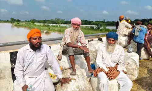 Jalandhar: पानी कम होने के इंतजार में विस्थापित लोग बांध पर दिन गुजार रहे