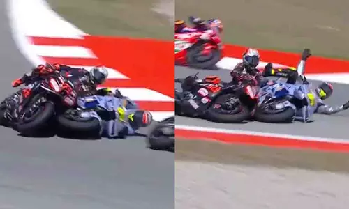 Drama in the race: फ़र्मिन एल्डेगुएर की गलती से मार्को बेज़ेची गिर गए Drama in the race: फ़र्मिन एल्डेगुएर की गलती से मार्को बेज़ेची गिर गए