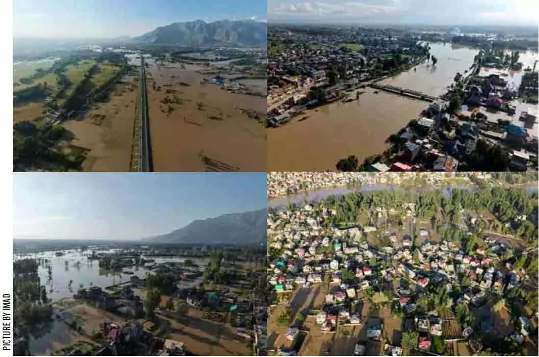 झेलम का जलस्तर घटा, शालिना नदी टूटने से कई इलाके जलमग्न झेलम का जलस्तर घटा, शालिना नदी टूटने से कई इलाके जलमग्न