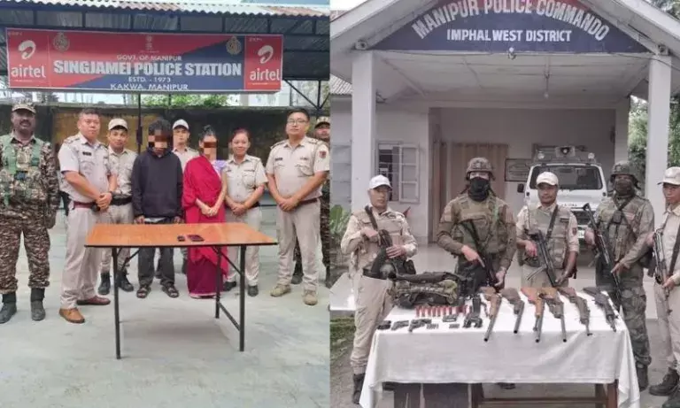 Manipur: KCP के दो कार्यकर्ता गिरफ्तार, हथियारों और विस्फोटकों का जखीरा बरामद Manipur: KCP के दो कार्यकर्ता गिरफ्तार, हथियारों और विस्फोटकों का जखीरा बरामद