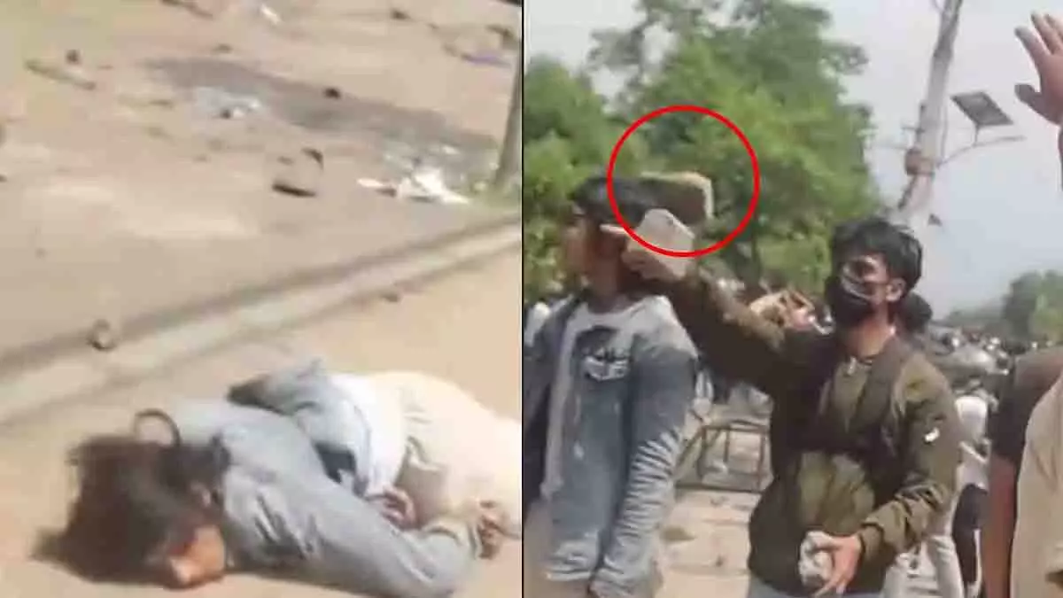 नेपाल में Gen-Z विरोध प्रदर्शन के दौरान हिंसा, युवक पत्थर लगने से बेहोश नेपाल में Gen-Z विरोध प्रदर्शन के दौरान हिंसा, युवक पत्थर लगने से बेहोश