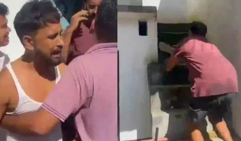 पुलिस को धक्का देकर भागा रेप का आरोपी.. वीडियो वायरल पुलिस को धक्का देकर भागा रेप का आरोपी.. वीडियो वायरल