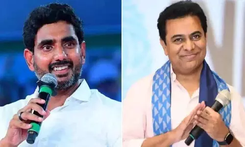 Nara Lokesh ने केटीआर की बैठक का बचाव किया, रेवंत रेड्डी की अनुमति की आवश्यकता पर सवाल उठाए Nara Lokesh ने केटीआर की बैठक का बचाव किया, रेवंत रेड्डी की अनुमति की आवश्यकता पर सवाल उठाए