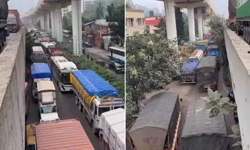 Thane: घोड़बंदर रोड से मीरा भयंदर तक गड्ढों के कारण भारी ट्रैफिक जाम