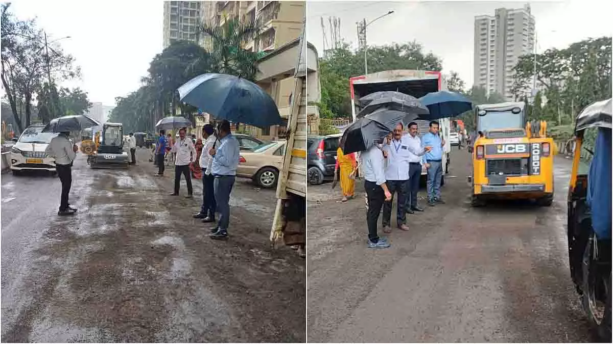 Panvel: नगर निगम ने सभी संभागों में सड़कों की मरम्मत का काम तेज़ किया Panvel: नगर निगम ने सभी संभागों में सड़कों की मरम्मत का काम तेज़ किया
