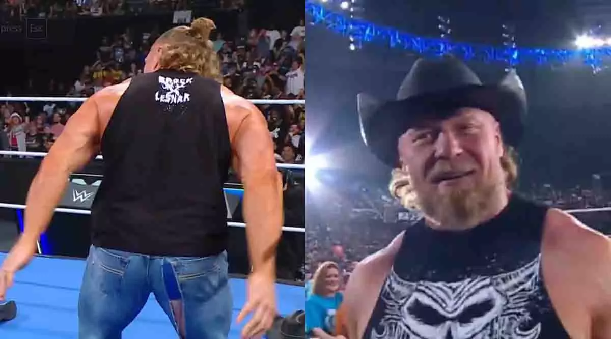 WWE स्मैकडाउन: ब्रॉक लैसनर ने आर-ट्रुथ को दिया जबरदस्त F5, जींस फट गई WWE स्मैकडाउन: ब्रॉक लैसनर ने आर-ट्रुथ को दिया जबरदस्त F5, जींस फट गई