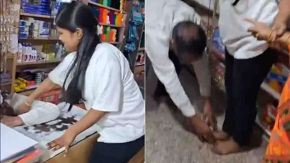 Kalyan: अश्लील संदेश भेजने पर महिला ने दुकान मालिक की चप्पल से पिटाई की Kalyan: अश्लील संदेश भेजने पर महिला ने दुकान मालिक की चप्पल से पिटाई की