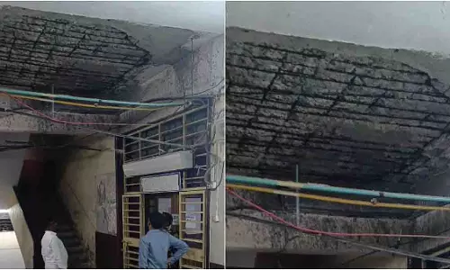 कलवा के सीएसएम अस्पताल में हादसा टला, ICU के बाहर गिरा प्लास्टर