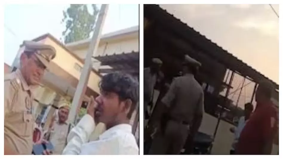 सब इंस्पेक्टर ने पीड़ित युवक को मारा तमाचा, सस्पेंड सब इंस्पेक्टर ने पीड़ित युवक को मारा तमाचा, सस्पेंड