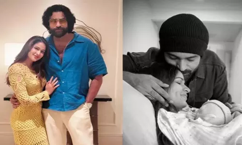 Varun Tej नवजात को गोद में लेकर लावण्या त्रिपाठी के साथ अस्पताल से निकले
