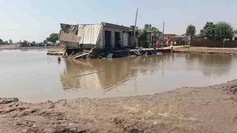 Fazilka में घटता पानी तबाही के निशान छोड़ गया Fazilka में घटता पानी तबाही के निशान छोड़ गया