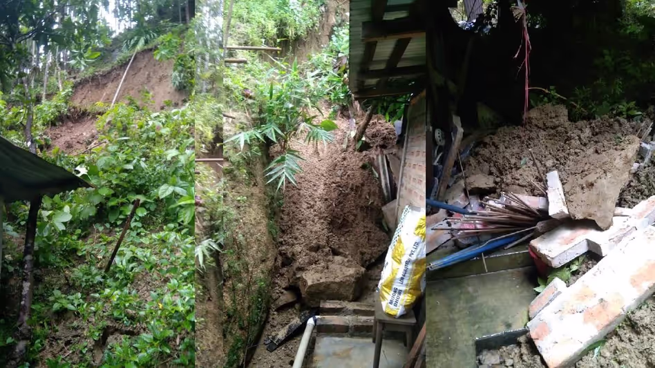 Assam : भारी बारिश और भूकंप के झटकों के बाद श्रीभूमि जिले में भूस्खलन से घर क्षतिग्रस्त Assam : भारी बारिश और भूकंप के झटकों के बाद श्रीभूमि जिले में भूस्खलन से घर क्षतिग्रस्त
