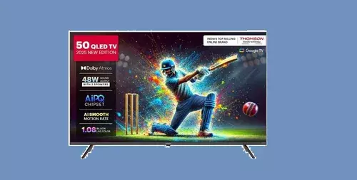 Thomson ने 50, 55 इंच डिस्प्ले के साथ JioTele OS QLED Smart TV लॉन्च Thomson ने 50, 55 इंच डिस्प्ले के साथ JioTele OS QLED Smart TV लॉन्च
