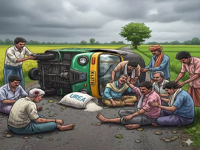 बय्यरम: यूरिया लेने जाते समय ऑटो पलटा, 9 किसान घायल बय्यरम: यूरिया लेने जाते समय ऑटो पलटा, 9 किसान घायल