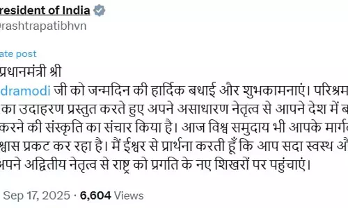 राष्ट्रपति द्रौपदी मुर्मू ने PM मोदी को जन्मदिन की शुभकामनाएं दीं