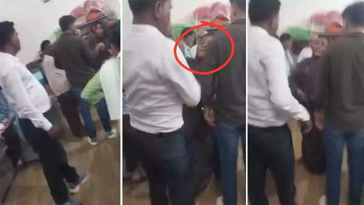MP: रिश्वतखोरी के आरोप में महिला ने सरकारी कर्मचारी को जड़ा थप्पड़ MP: रिश्वतखोरी के आरोप में महिला ने सरकारी कर्मचारी को जड़ा थप्पड़