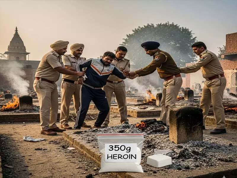 श्मशान घाट में हेरोइन का अड्डा, पुलिस ने 350 ग्राम के साथ नशे का कारोबारी गिरफ्तार श्मशान घाट में हेरोइन का अड्डा, पुलिस ने 350 ग्राम के साथ नशे का कारोबारी गिरफ्तार