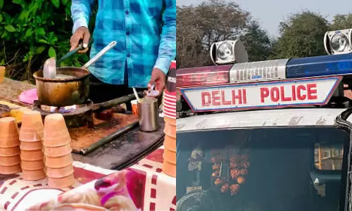 Delhi : मंदिर मार्ग पर पुलिस वैन ने सड़क किनारे चाय बेचने वाले व्यक्ति को टक्कर मार दी
