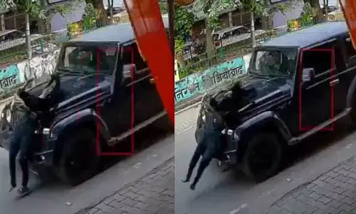 UP: गाजियाबाद में तेज रफ्तार थार की टक्कर से महिला हवा में उछली
