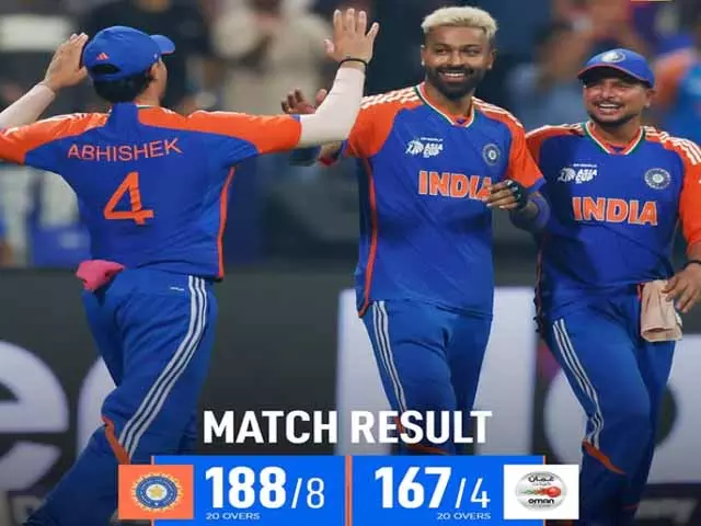 ASIA CUP 2025: लड़कर हारी ओमान, 21 रन से जीती भारतीय टीम, सुपर-4 में पाकिस्तान से होगी भिड़ंत ASIA CUP 2025: लड़कर हारी ओमान, 21 रन से जीती भारतीय टीम, सुपर-4 में पाकिस्तान से होगी भिड़ंत
