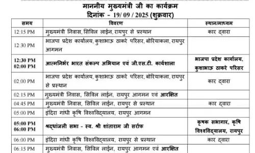 CM साय आज कई कार्यक्रमों में होंगे शामिल CM साय आज कई कार्यक्रमों में होंगे शामिल