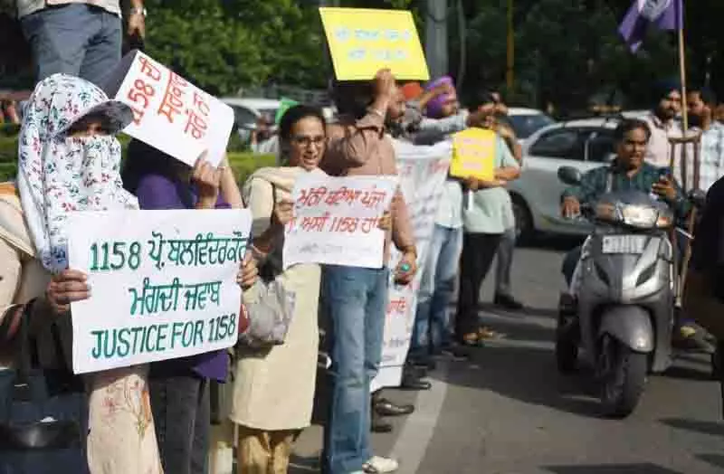 Ludhiana: राज्य सरकार की निष्क्रियता के खिलाफ बर्खास्त रंगरूटों ने किया प्रदर्शन, जलाए पुतले Ludhiana: राज्य सरकार की निष्क्रियता के खिलाफ बर्खास्त रंगरूटों ने किया प्रदर्शन, जलाए पुतले